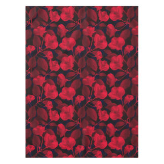 Nappe Fleurs rouges sur noir