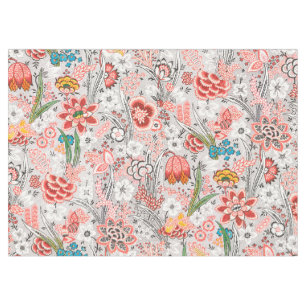 NAPPE FLEURS SAUVAGES BLEU ROUGE JAUNE TULIPS, FLORALE F