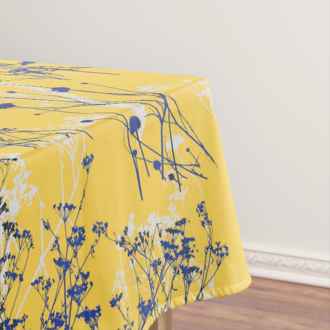 Nappe Fleurs sauvages bleus Abstraits modernes sur mouta (In Situ)
