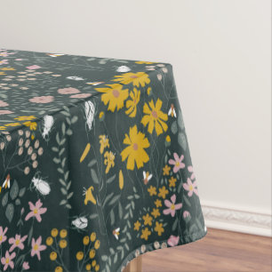 Nappe Fleurs sauvages bohémiens de la moutarde