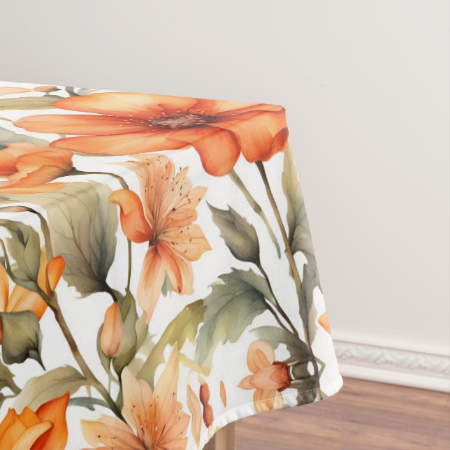 Nappe Fleurs sauvages rouges Aquarelle Art (In Situ)
