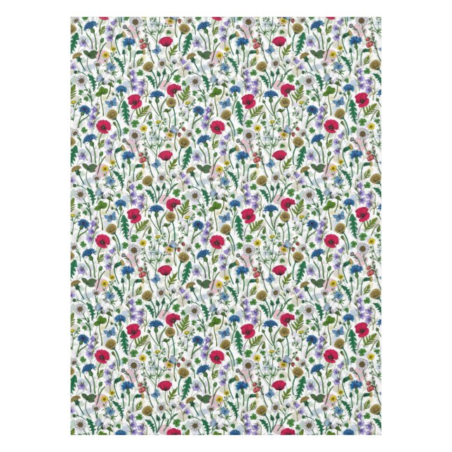 Nappe Fleurs sauvages sur blanc cassé (Devant)