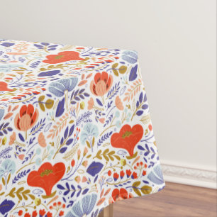 Nappe Fleurs sauvages vintages du Poppy Summer