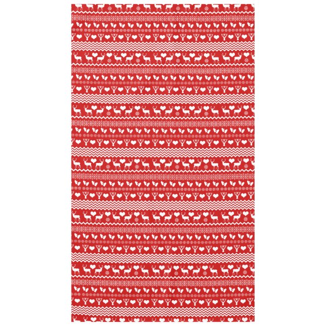 Nappe Flocon de neige rouge et blanc de Chale (Devant)