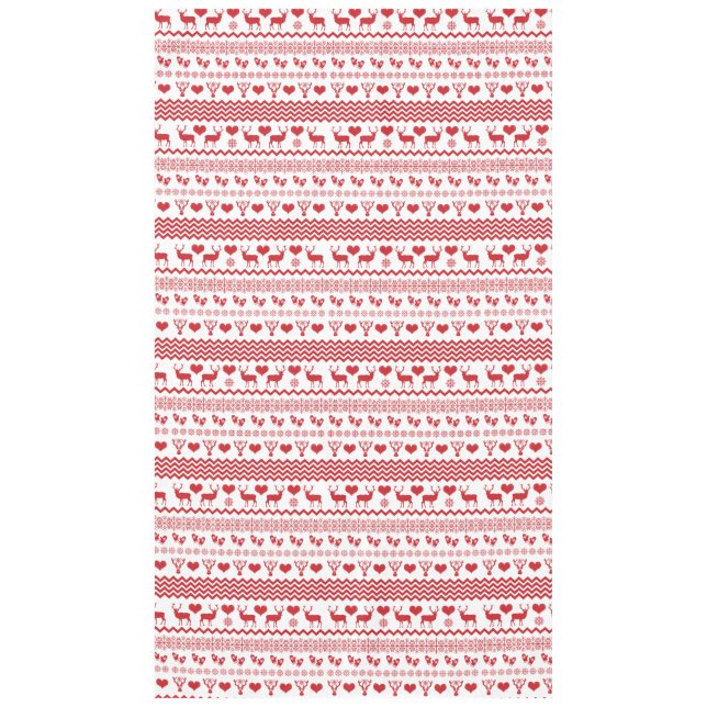 Nappe Flocon de neige rouge et blanc de chalet de Noël (Devant)