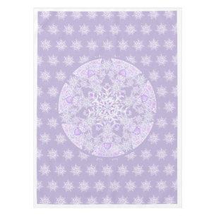 Nappe flocon de neige violet clair et coeur étincelant