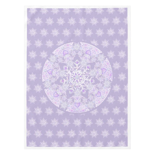 Nappe flocon de neige violet clair et coeur étincelant (Devant)