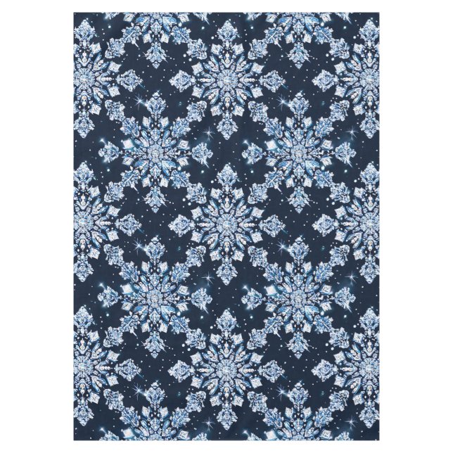 Nappe Flocons de neige 3d bleus (Devant)