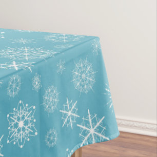 Nappe Flocons de neige bleus givrés Célébration des vaca
