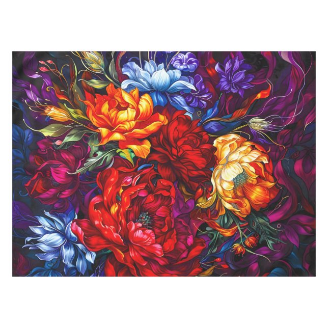 Nappe Floral à fleurs Abstraites vintages (Devant (Horizontal))