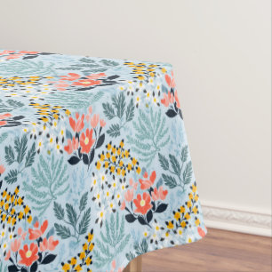 Nappe Floral moderne sur bleu