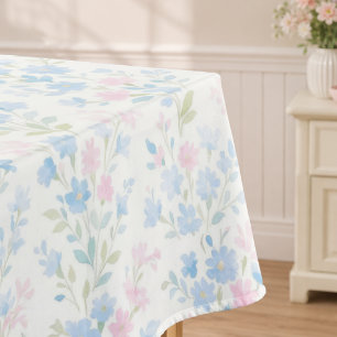 Nappe florale bleue élégante rose