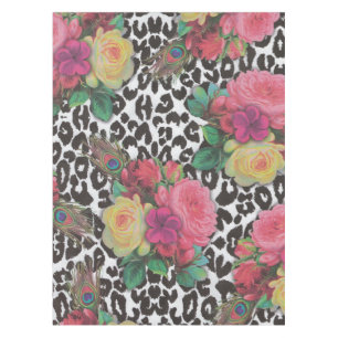nappe florale de guépard élégant vintage de fle