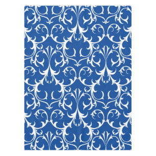 Nappe Flore Bleue Profonde Et Blance Classique 