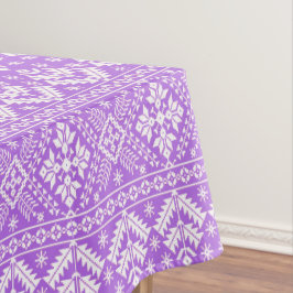 Nappe Foire de Noël violet et blanc Motif Isle
