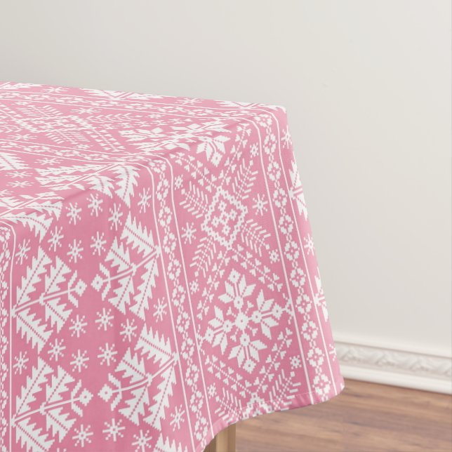 Nappe Foire d'hiver rose pâle et blanc sur l'île Noël (In Situ)