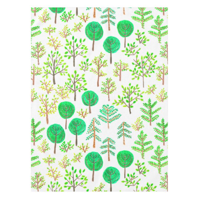 Nappe Forêt d'aquarelle en style doodé (Devant)