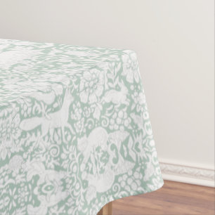 Nappe Forêt végétale verte pâle Motif animal