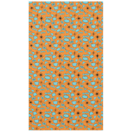 Nappe Formes atomiques MCM Turquoise sur orange