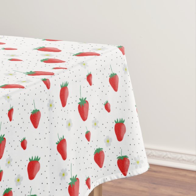 Nappe Fraises et fleurs d'été mignonnes (In Situ)