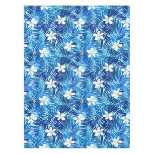 Nappe Frangipani et feuille de palmier bleu