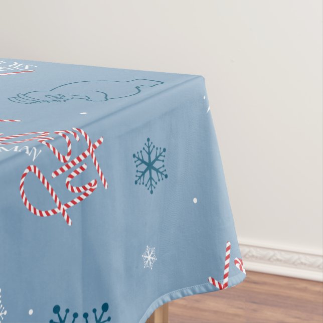 Nappe Frosty Snowman Blue Snowflake Motif (In Situ)