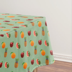 Nappe Fruits assortis sur fond vert laurier