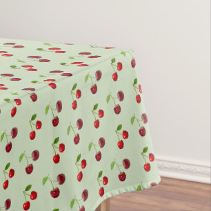 Nappe Fruits de cerise sur fond vert clair