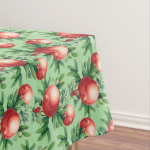Nappe Fruits de grenade rouge et Feuilles verts