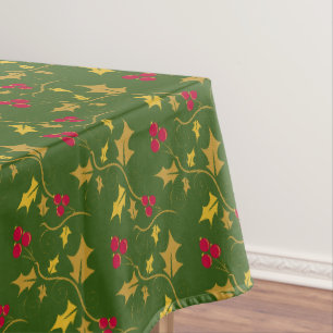 Nappe Fruits de Noël des baies vitrées vertes motifs
