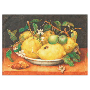 NAPPE FRUITS DE SAISON LÉMONS ET FLEURS BLANCHES