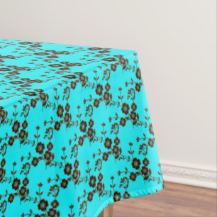 Nappe FS Style 1-Robins Oeuf Bleu-Brown-52x70 TABLECLOTH