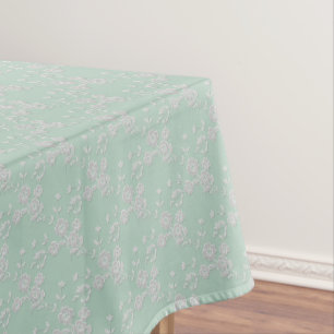 Nappe FS Style 1-Seafoam-White-52x70 COTON TABLECLOTH