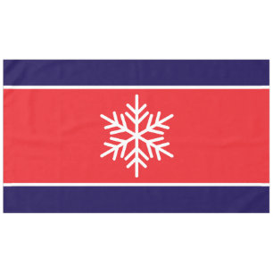 Nappe Fun Nordic White Snowflake Bright Red Navy rayures
