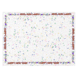 Nappe Fun Red Happy New Year - Confetti et Casquettes de