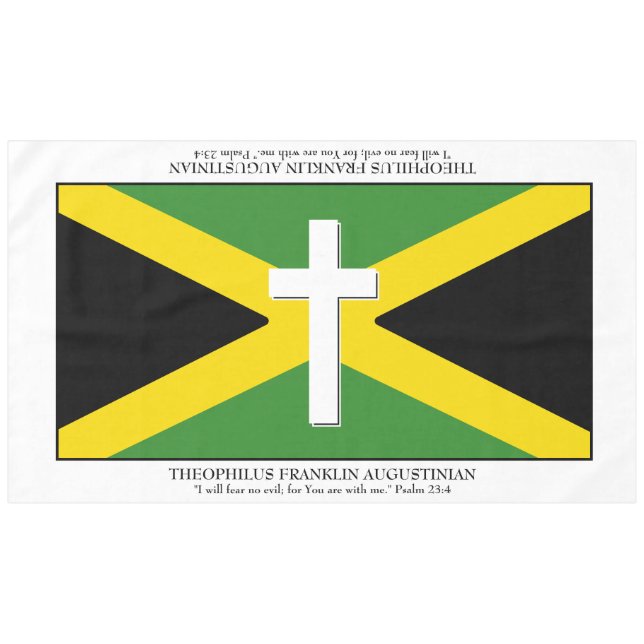 Nappe Garder | JAMAICA FLAG | Écriture croisée 60"x104" (Devant (Horizontal))