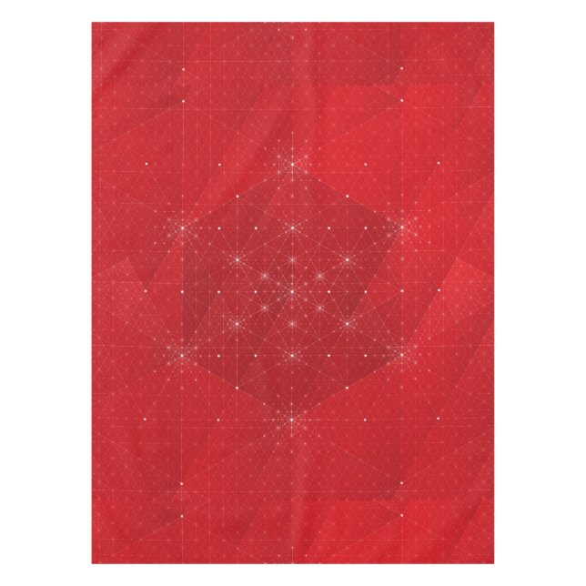 Nappe géométrique de motif d'hexagone rouge et (Devant)