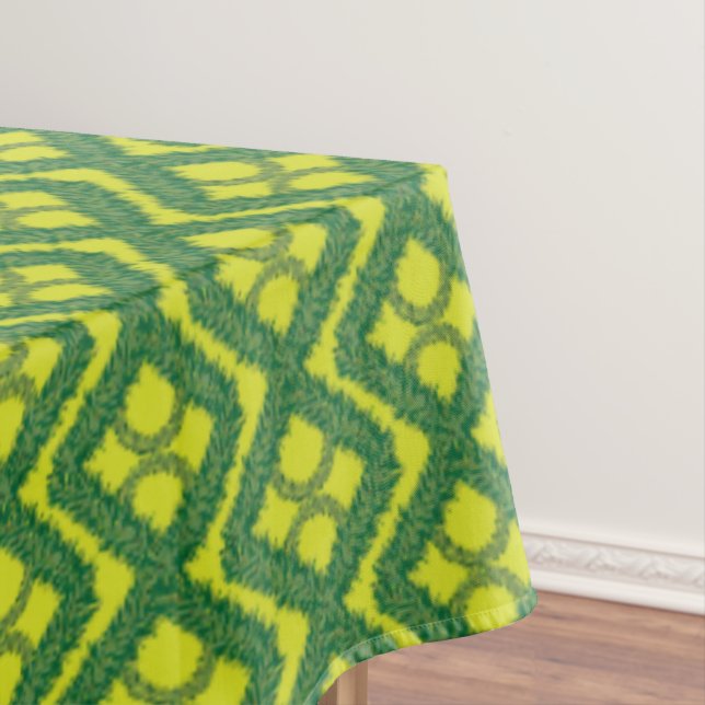 Nappe Géométrique Green Garland Carré motif de vacances (In Situ)