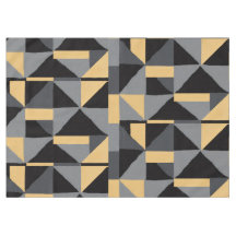Nappe Géométrique Noire, Grise et Or
