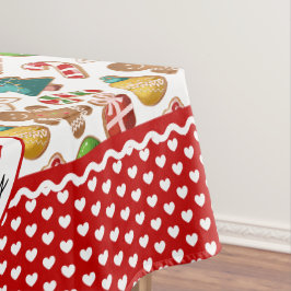 Nappe Gingerbread Cookies and Red Heart Border Christmas