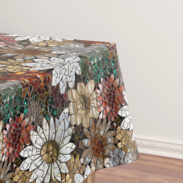 Nappe Glam Champagne Or Rouge Fleurs blanches (In Situ)