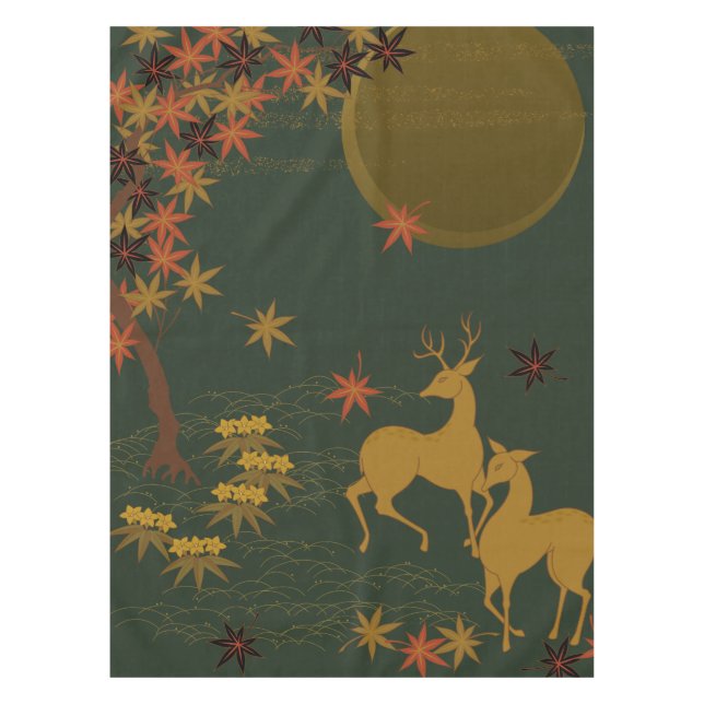 Nappe Gold Fall Moon Russe Forêt Nature Cerf (Devant)