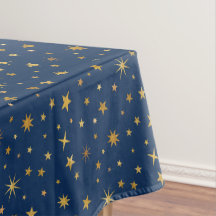 Golden Celestial Stars Motif Navy Blue Party