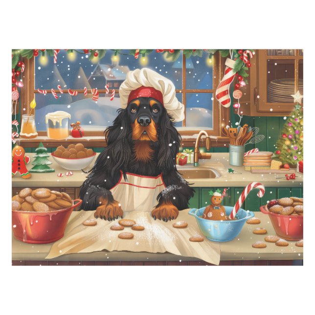 Nappe Gordon Setter Gâteau de vacances : Noël festif (Devant (Horizontal))