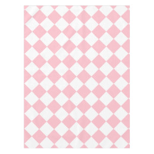 Nappe Grand Checkered de Diag - blanc et rose