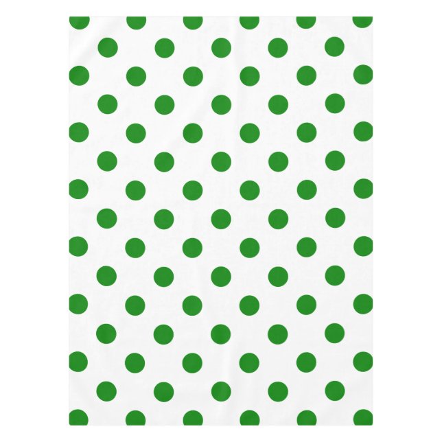 Nappe Grand pois - vert sur le blanc (Devant)