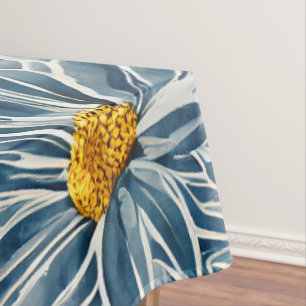 Nappe Grandes Fleurs bleues et jaunes Motif sans couture