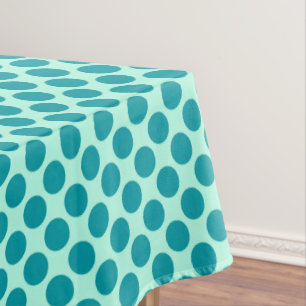 Nappe Grands points rétro - aqua et turquoise