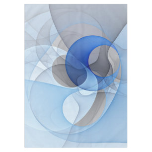 Nappe Graphique d'art fractal gris bleu Abstrait moderne