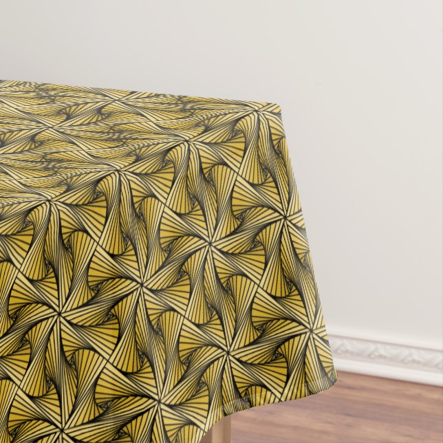 Nappe Graphique géométrique 3D spirale torse jaune (In Situ)